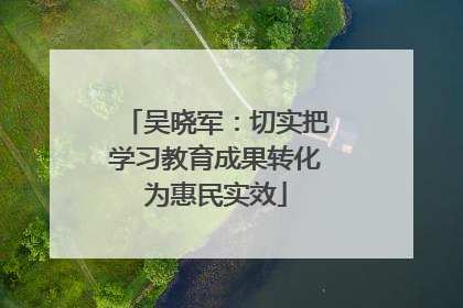 吴晓军：切实把学习教育成果转化为惠民实效