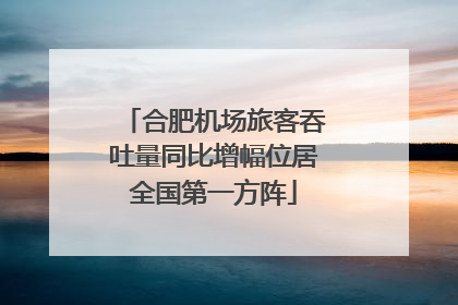 合肥机场旅客吞吐量同比增幅位居全国第一方阵