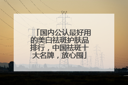 国内公认最好用的美白祛斑护肤品排行，中国祛斑十大名牌，放心囤