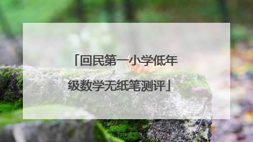 回民第一小学低年级数学无纸笔测评