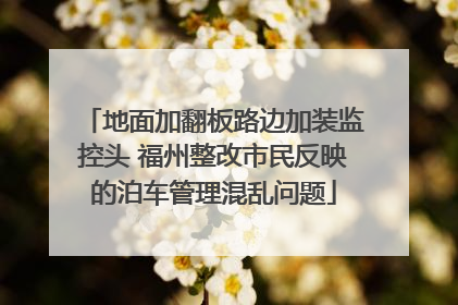 地面加翻板路边加装监控头 福州整改市民反映的泊车管理混乱问题
