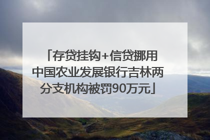 存贷挂钩+信贷挪用 中国农业发展银行吉林两分支机构被罚90万元