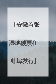 安徽首张湿地碳票在蚌埠发行