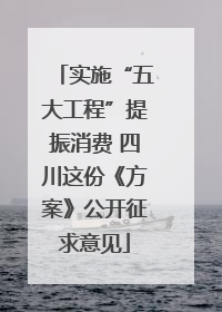 实施“五大工程”提振消费 四川这份《方案》公开征求意见