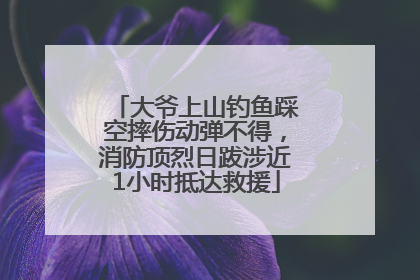 大爷上山钓鱼踩空摔伤动弹不得，消防顶烈日跋涉近1小时抵达救援