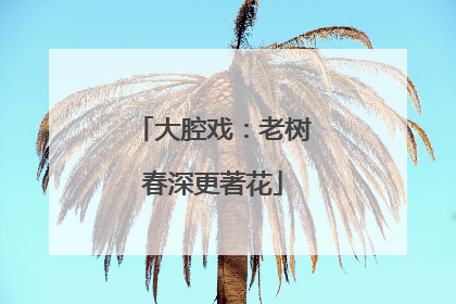 大腔戏：老树春深更著花