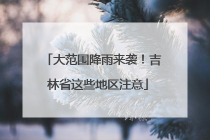 大范围降雨来袭！吉林省这些地区注意