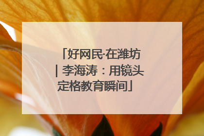 好网民·在潍坊｜李海涛：用镜头定格教育瞬间