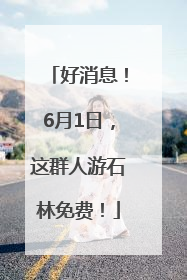 好消息！6月1日，这群人游石林免费！