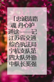 忠诚铸路魂 丹心护通途——记江苏省交通综合执法局宁杭支队第四大队外勤中队长奚强
