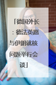 德国外长：德法英愿与伊朗就核问题举行会谈