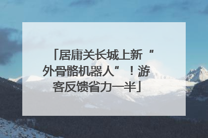 居庸关长城上新“外骨骼机器人”！游客反馈省力一半