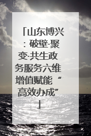 山东博兴：破壁·聚变·共生政务服务六维增值赋能“高效办成”