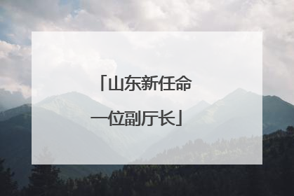 山东新任命一位副厅长