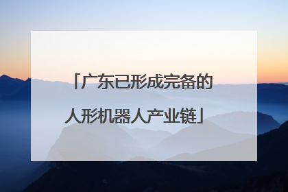 广东已形成完备的人形机器人产业链