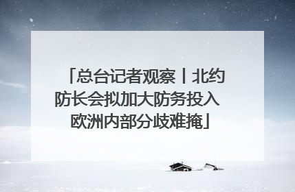总台记者观察丨北约防长会拟加大防务投入 欧洲内部分歧难掩
