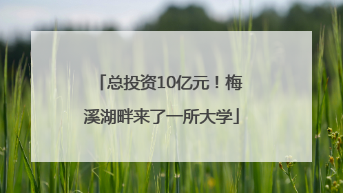 总投资10亿元！梅溪湖畔来了一所大学