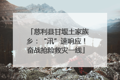 慈利县甘堰土家族乡：“汛”速响应！奋战抢险救灾一线