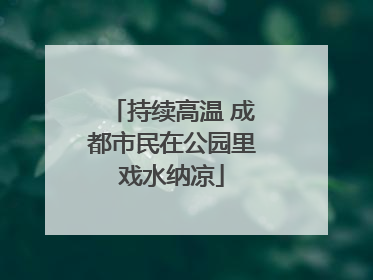 持续高温 成都市民在公园里戏水纳凉