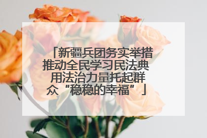 新疆兵团务实举措推动全民学习民法典 用法治力量托起群众“稳稳的幸福”