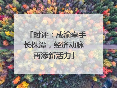 时评：成渝牵手长株潭，经济动脉再添新活力