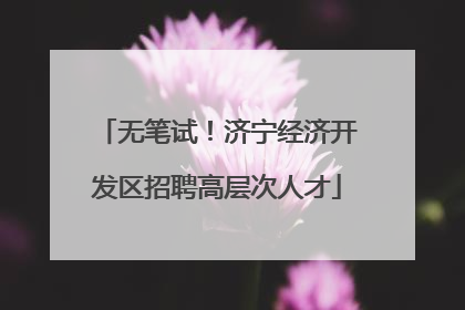 无笔试！济宁经济开发区招聘高层次人才