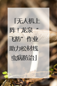 无人机上阵！龙泉“飞防”作业助力松材线虫病防治