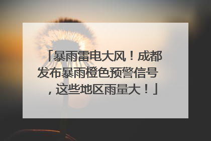 暴雨雷电大风！成都发布暴雨橙色预警信号，这些地区雨量大！