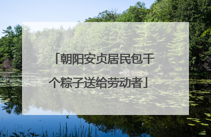 朝阳安贞居民包千个粽子送给劳动者