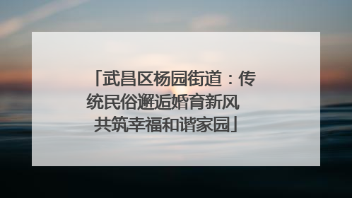 武昌区杨园街道：传统民俗邂逅婚育新风 共筑幸福和谐家园
