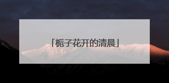 栀子花开的清晨