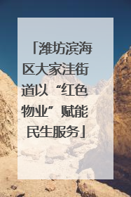 潍坊滨海区大家洼街道以“红色物业”赋能民生服务