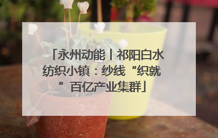 永州动能丨祁阳白水纺织小镇：纱线“织就”百亿产业集群