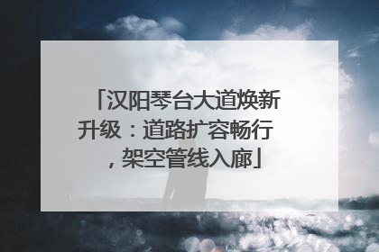 汉阳琴台大道焕新升级：道路扩容畅行，架空管线入廊