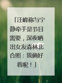 汪峰称与宁静牵手是节目需要，深夜晒出女友森林北合照：我俩好着呢！