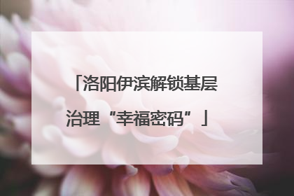 洛阳伊滨解锁基层治理“幸福密码”
