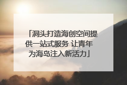 洞头打造海创空间提供一站式服务 让青年为海岛注入新活力