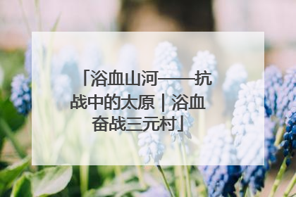 浴血山河——抗战中的太原｜浴血奋战三元村