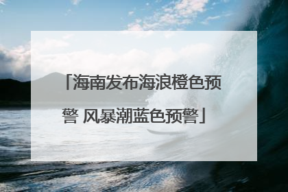 海南发布海浪橙色预警 风暴潮蓝色预警