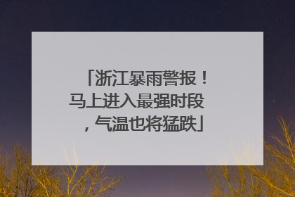 浙江暴雨警报！马上进入最强时段，气温也将猛跌