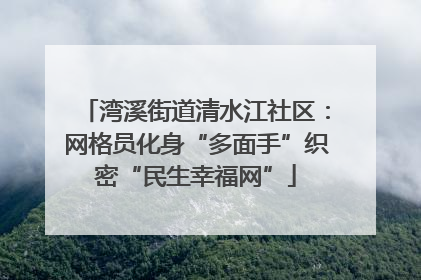 湾溪街道清水江社区：网格员化身“多面手”织密“民生幸福网”