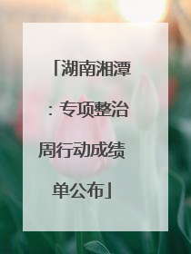 湖南湘潭：专项整治周行动成绩单公布