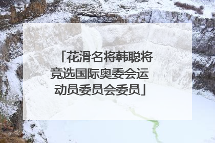 花滑名将韩聪将竞选国际奥委会运动员委员会委员