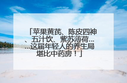 苹果黄芪、陈皮四神、五汁饮、紫苏薄荷……这届年轻人的养生局堪比中药房！