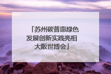 苏州碳普惠绿色发展创新实践亮相大阪世博会
