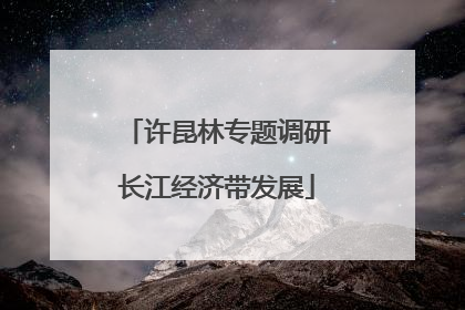 许昆林专题调研长江经济带发展