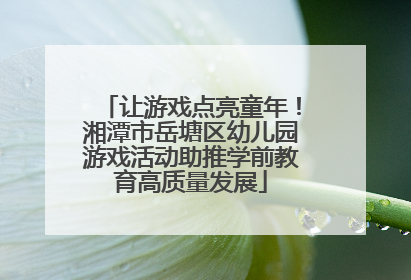 让游戏点亮童年！湘潭市岳塘区幼儿园游戏活动助推学前教育高质量发展