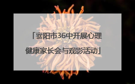 襄阳市36中开展心理健康家长会与观影活动