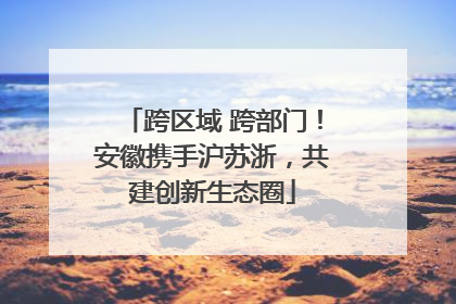 跨区域 跨部门！安徽携手沪苏浙，共建创新生态圈