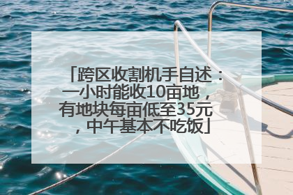 跨区收割机手自述：一小时能收10亩地，有地块每亩低至35元，中午基本不吃饭